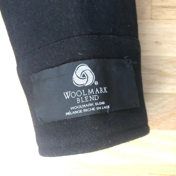 LE CHATEAU Wool Mark Blend Pea Coat Black XS - Picture 6 of 6